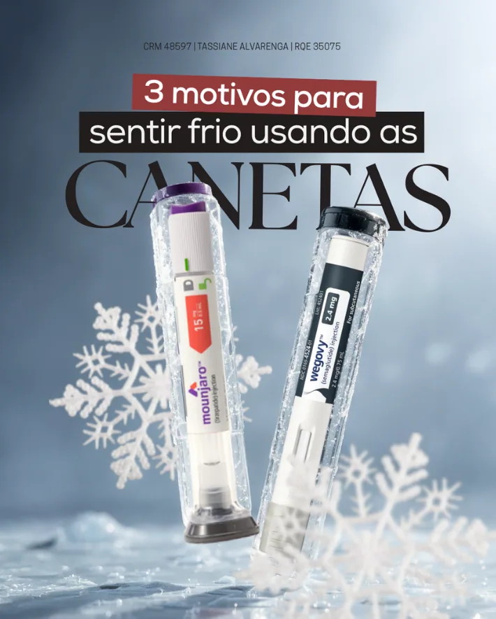 Capa de carrossel sobre canetas injetáveis para emagrecimento e a sensação de frio durante o tratamento